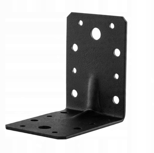 Black Powder-Coated Steel Mounting Bracket