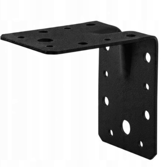Black Powder-Coated Steel Mounting Bracket