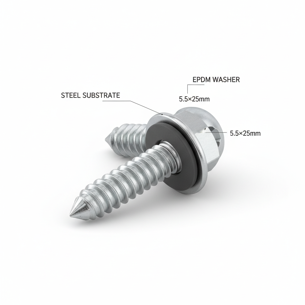 Selbstbohrende Sechskantschrauben mit Unterlegscheibe 5.5x25mm GT5 für Stahl bis 5mm (VE 250 Stk.)