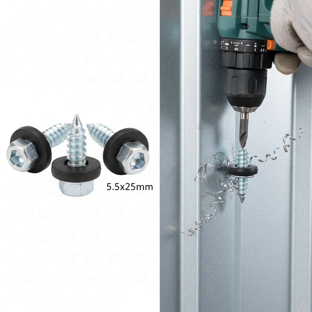 Selbstbohrende Sechskantschrauben mit Unterlegscheibe 5.5x25mm GT5 für Stahl bis 5mm (VE 250 Stk.)