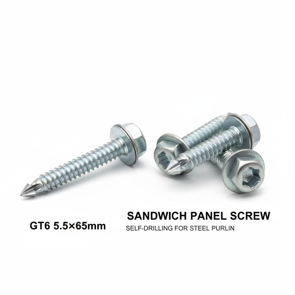 Wkręty GT6 5.5×65mm do płyt warstwowych — stal do 6mm (op. 250 szt.)