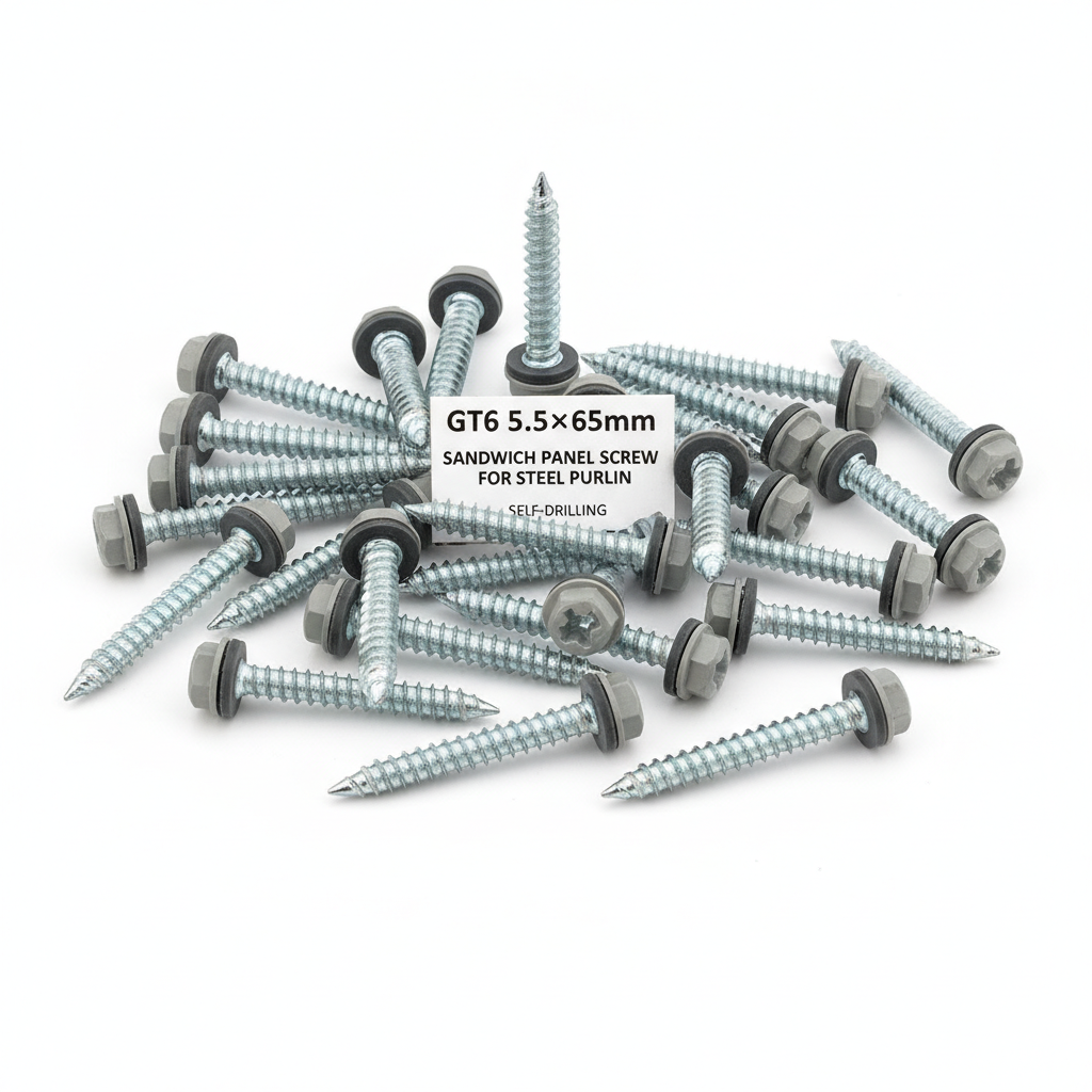Wkręty GT6 5.5×65mm do płyt warstwowych — stal do 6mm (op. 250 szt.)