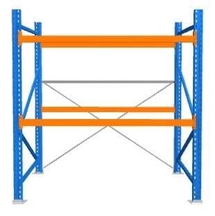 Regał paletowy PHR jednokolumnowy L=2700mm H=3000mm 0+2 Q=600kg