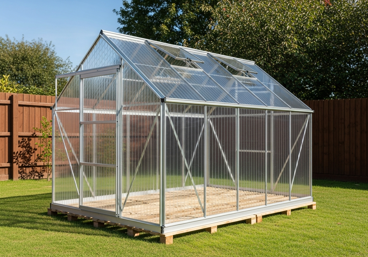 Polycarbonate Garden Greenhouse 3x8m