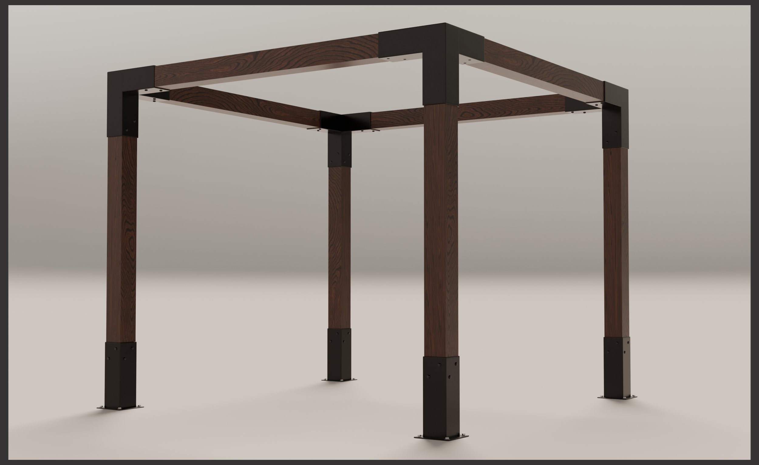 Pergola ogrodowa 3×3m — seria B (moduł 3×3m)